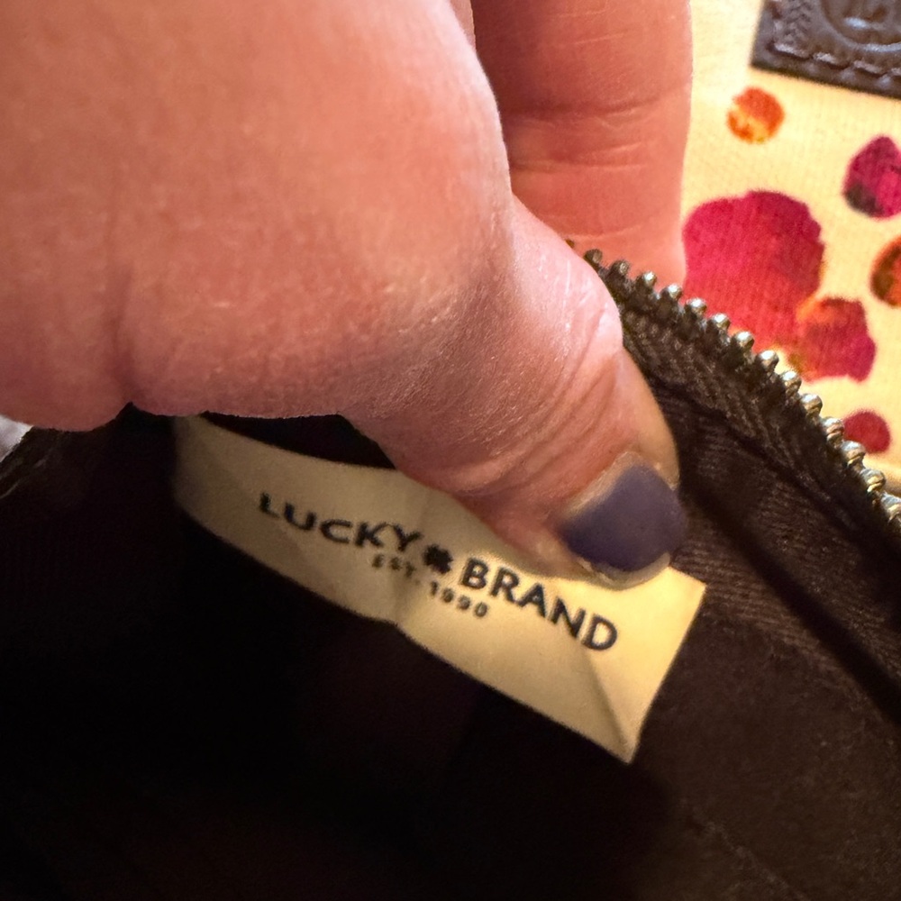 Lucky Brand Canvas Cosmetic Bag, Genuine leather Set - Picture 5 of 9